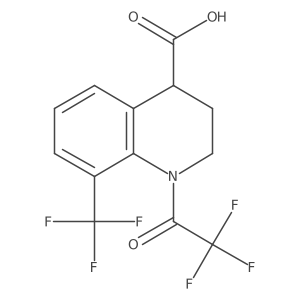 1-(2,2,2-Trifluoroacetyl)-8-(trifluoromethyl)-1,2,3,4-tetrahydroquinoline-4-carboxylic acid Structure