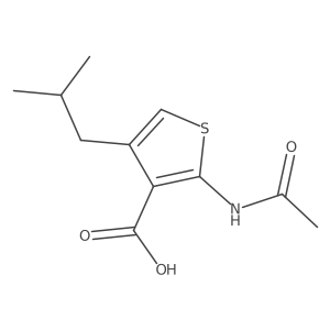 2-Acetamido-4-(2-methylpropyl)thiophene-3-carboxylic acid Structure