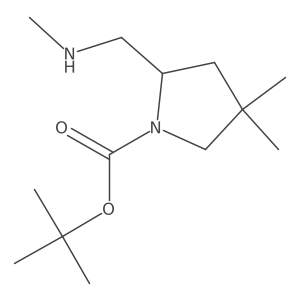 Tert-butyl 4,4-dimethyl-2-[(methylamino)methyl]pyrrolidine-1-carboxylate结构式