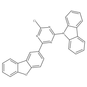 9-(4-Chloro-6-(dibenzo[b,d]furan-2-yl)-1,3,5-triazin-2-yl)-9H-carbazole Structure