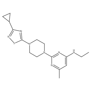 2-[4-(3-cyclopropyl-1,2,4-thiadiazol-5-yl)piperazin-1-yl]-N-ethyl-6-methylpyrimidin-4-amine Structure