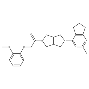 2-(2-methoxyphenoxy)-1-(5-{2-methyl-5H,6H,7H-cyclopenta[d]pyrimidin-4-yl}-octahydropyrrolo[3,4-c]pyrrol-2-yl)ethan-1-one结构式
