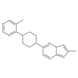 5-Fluoro-4-(4-{2-methylimidazo[1,2-b]pyridazin-6-yl}piperazin-1-yl)pyrimidine结构式