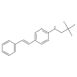 5-[(1E)-2-phenylethenyl]-N-(2,2,2-trifluoroethyl)pyrimidin-2-amine结构式