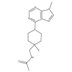 N-{[4-fluoro-1-(9-methyl-9H-purin-6-yl)piperidin-4-yl]methyl}acetamide结构式