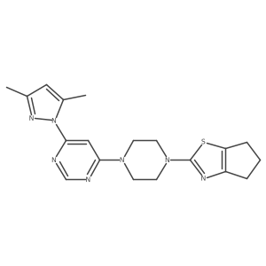4-(4-{4H,5H,6H-cyclopenta[d][1,3]thiazol-2-yl}piperazin-1-yl)-6-(3,5-dimethyl-1H-pyrazol-1-yl)pyrimidine Structure
