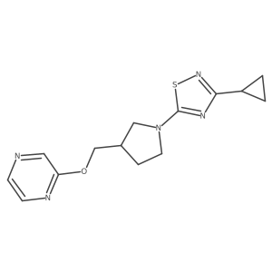 2-{[1-(3-Cyclopropyl-1,2,4-thiadiazol-5-yl)pyrrolidin-3-yl]methoxy}pyrazine结构式