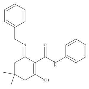 2-(benzylamino)-4,4-dimethyl-6-oxo-N-phenyl-1-cyclohexene-1-carboxamide结构式