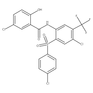 Benzamide,5-chloro-n-[4-chloro-2-[(4-chlorophenyl)sulfonyl]-5-(trifluoromethyl)phenyl]-2-hydroxy- Structure