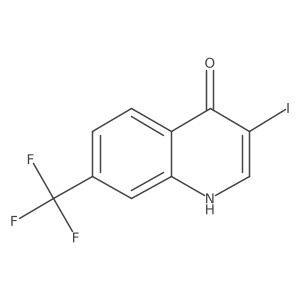 4-Hydroxy-3-iodo-7-(trifluoromethyl)quinoline结构式
