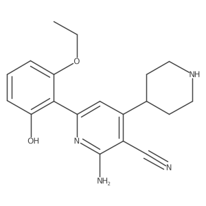 2-Amino-6-(2-ethoxy-6-hydroxyphenyl)-4-(4-piperidinyl)-3-pyridinecarbonitrile Structure