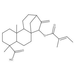 (5R,9S,15R)-5,9-dimethyl-15-[(Z)-2-methylbut-2-enoyl]oxy-14-methylidenetetracyclo[11.2.1.01,10.04,9]hexadecane-5-carboxylic acid结构式