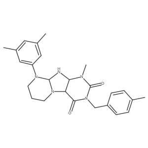 9-(3,5-dimethylphenyl)-1-methyl-3-[(4-methylphenyl)methyl]-6,7,8,9a,10,10a-hexahydro-4aH-purino[7,8-a]pyrimidine-2,4-dione Structure