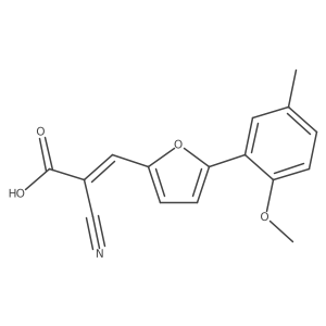2-Cyano-3-(5-(2-methoxy-5-methylphenyl)furan-2-yl)acrylic acid结构式