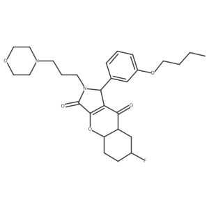 1-(3-butoxyphenyl)-7-fluoro-2-(3-morpholin-4-ylpropyl)-4a,5,6,7,8,8a-hexahydro-1H-chromeno[2,3-c]pyrrole-3,9-dione Structure