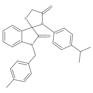 1-[(4-Methylphenyl)methyl]-3'-[4-(propan-2-yl)phenyl]-1,2-dihydrospiro[indole-3,2'-[1,3]thiazolidine]-2,4'-dione Structure