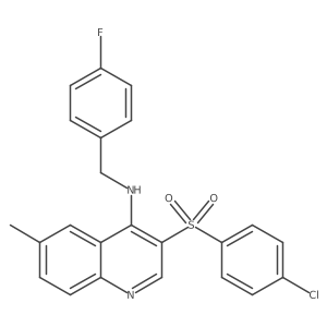3-((4-chlorophenyl)sulfonyl)-N-(4-fluorobenzyl)-6-methylquinolin-4-amine结构式