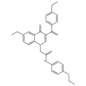 N-(4-ethoxyphenyl)-2-(6-ethyl-3-(4-ethylbenzoyl)-4-oxoquinolin-1(4H)-yl)acetamide结构式