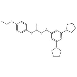 2-(4,6-di(pyrrolidin-1-yl)-1,3,5-triazin-2-yl)-N-(4-ethoxyphenyl)hydrazinecarbothioamide结构式