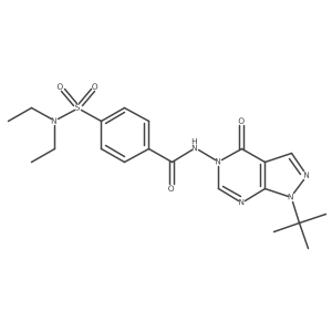 N-(1-(tert-butyl)-4-oxo-1H-pyrazolo[3,4-d]pyrimidin-5(4H)-yl)-4-(N,N-diethylsulfamoyl)benzamide结构式