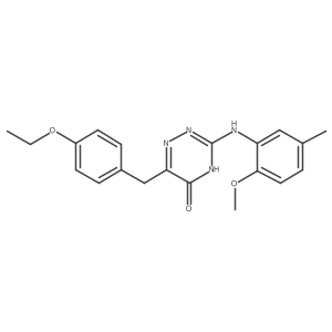 6-(4-ethoxybenzyl)-3-((2-methoxy-5-methylphenyl)amino)-1,2,4-triazin-5(4H)-one结构式