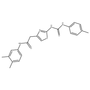 N-(3,4-dimethylphenyl)-2-(2-(3-(p-tolyl)ureido)thiazol-4-yl)acetamide Structure