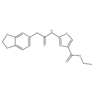 Ethyl 2-(2-(benzo[d][1,3]dioxol-5-yl)acetamido)thiazole-4-carboxylate Structure