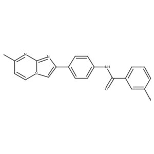 3-iodo-N-(4-{7-methylimidazo[1,2-a]pyrimidin-2-yl}phenyl)benzamide结构式