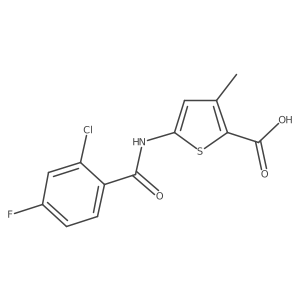 5-(2-Chloro-4-fluorobenzamido)-3-methylthiophene-2-carboxylic acid Structure