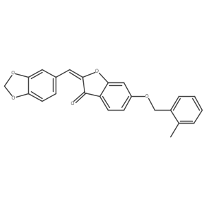 (2Z)-2-(1,3-benzodioxol-5-ylmethylidene)-6-[(2-methylbenzyl)oxy]-1-benzofuran-3(2H)-one Structure