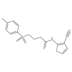 N-(3-cyanothiophen-2-yl)-4-tosylbutanamide结构式