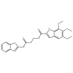 N~2~-[3-(1,3-benzothiazol-2-ylamino)-3-oxopropyl]-5,6,7-trimethoxy-1H-indole-2-carboxamide结构式