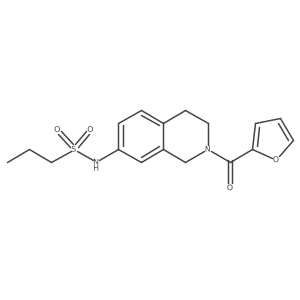 N-(2-(furan-2-carbonyl)-1,2,3,4-tetrahydroisoquinolin-7-yl)propane-1-sulfonamide结构式