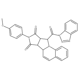 (10S,11R,15S,16R)-16-(benzotriazole-1-carbonyl)-13-(4-methoxyphenyl)-1,13-diazatetracyclo[8.6.0.02,7.011,15]hexadeca-2,4,6,8-tetraene-12,14-dione Structure