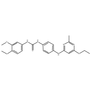 1-(3,4-Dimethoxyphenyl)-3-(4-((6-ethoxy-2-methylpyrimidin-4-yl)amino)phenyl)urea结构式
