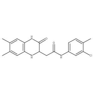 N-(3-chloro-4-methylphenyl)-2-(6,7-dimethyl-3-oxo-1,2,3,4-tetrahydroquinoxalin-2-yl)acetamide结构式