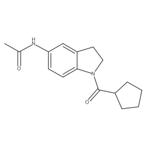 N-(1-(cyclopentanecarbonyl)indolin-5-yl)acetamide结构式