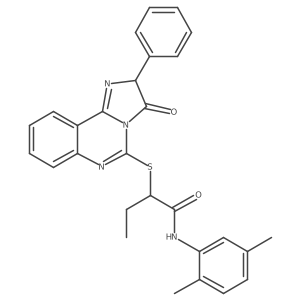 N-(2,5-dimethylphenyl)-2-((3-oxo-2-phenyl-2,3-dihydroimidazo[1,2-c]quinazolin-5-yl)thio)butanamide结构式