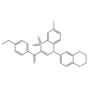 [4-(2,3-dihydro-1,4-benzodioxin-6-yl)-7-fluoro-1,1-dioxido-4H-1,4-benzothiazin-2-yl](4-ethylphenyl)methanone Structure