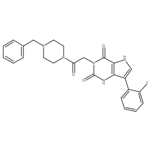 3-(2-(4-benzylpiperazin-1-yl)-2-oxoethyl)-7-(2-fluorophenyl)-1H-pyrrolo[3,2-d]pyrimidine-2,4(3H,5H)-dione结构式
