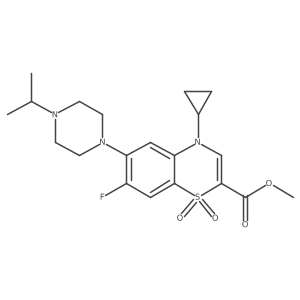 methyl 4-cyclopropyl-7-fluoro-6-(4-isopropylpiperazin-1-yl)-4H-benzo[b][1,4]thiazine-2-carboxylate 1,1-dioxide Structure