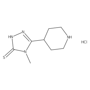 4-methyl-5-(piperidin-4-yl)-4H-1,2,4-triazole-3-thiol hydrochloride Structure