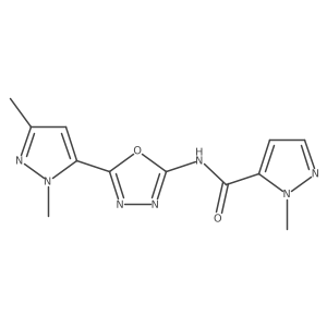 N-[5-(1,3-dimethyl-1H-pyrazol-5-yl)-1,3,4-oxadiazol-2-yl]-1-methyl-1H-pyrazole-5-carboxamide Structure