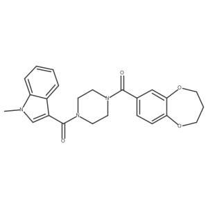 3,4-dihydro-2H-1,5-benzodioxepin-7-yl{4-[(1-methyl-1H-indol-3-yl)carbonyl]piperazin-1-yl}methanone结构式