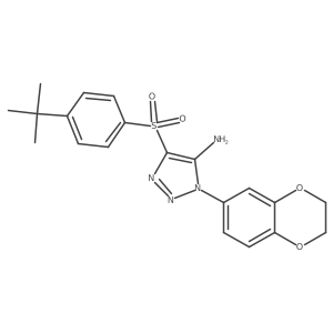 4-((4-(tert-butyl)phenyl)sulfonyl)-1-(2,3-dihydrobenzo[b][1,4]dioxin-6-yl)-1H-1,2,3-triazol-5-amine Structure