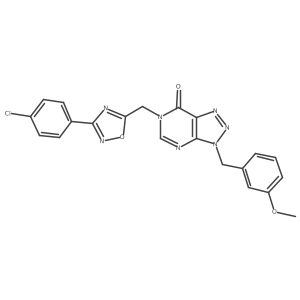 6-((3-(4-chlorophenyl)-1,2,4-oxadiazol-5-yl)methyl)-3-(3-methoxybenzyl)-3H-[1,2,3]triazolo[4,5-d]pyrimidin-7(6H)-one结构式
