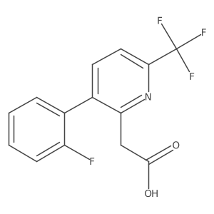 2-(3-(2-Fluorophenyl)-6-(trifluoromethyl)pyridin-2-yl)acetic acid结构式