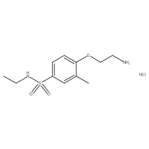 4-(2-aminoethoxy)-N-ethyl-3-methylbenzene-1-sulfonamide hydrochloride Structure