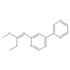 Dimethyl (6-(pyrazin-2-yl)pyrimidin-4-yl)carbonimidodithioate结构式