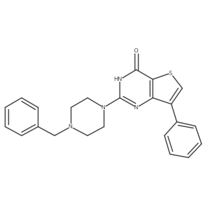 2-(4-benzylpiperazin-1-yl)-7-phenylthieno[3,2-d]pyrimidin-4(3H)-one结构式